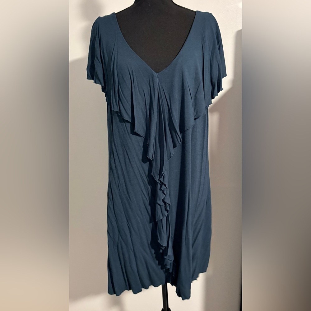 Elegant Evergreen Ruffle V-Neck Top